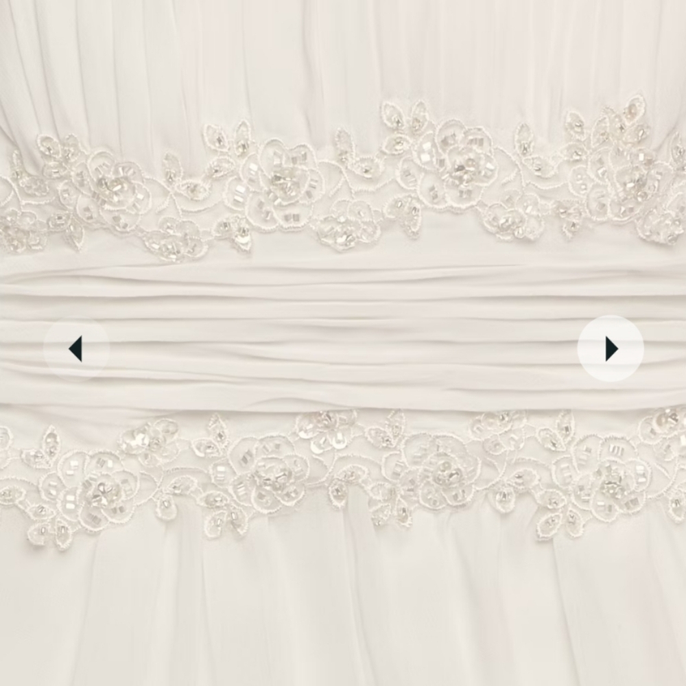 David's Bridal A-Line Chiffon Wedding Dress - Picture 5 of 6